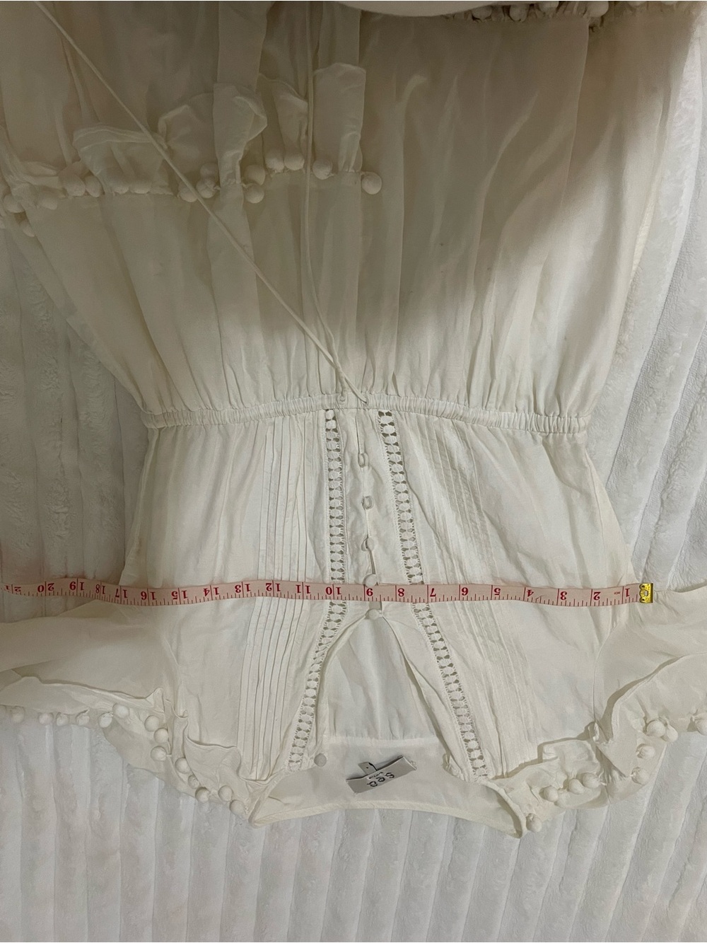 Sea New York White Tiered Midi Dress with Lace Accents - Picture 14 of 15